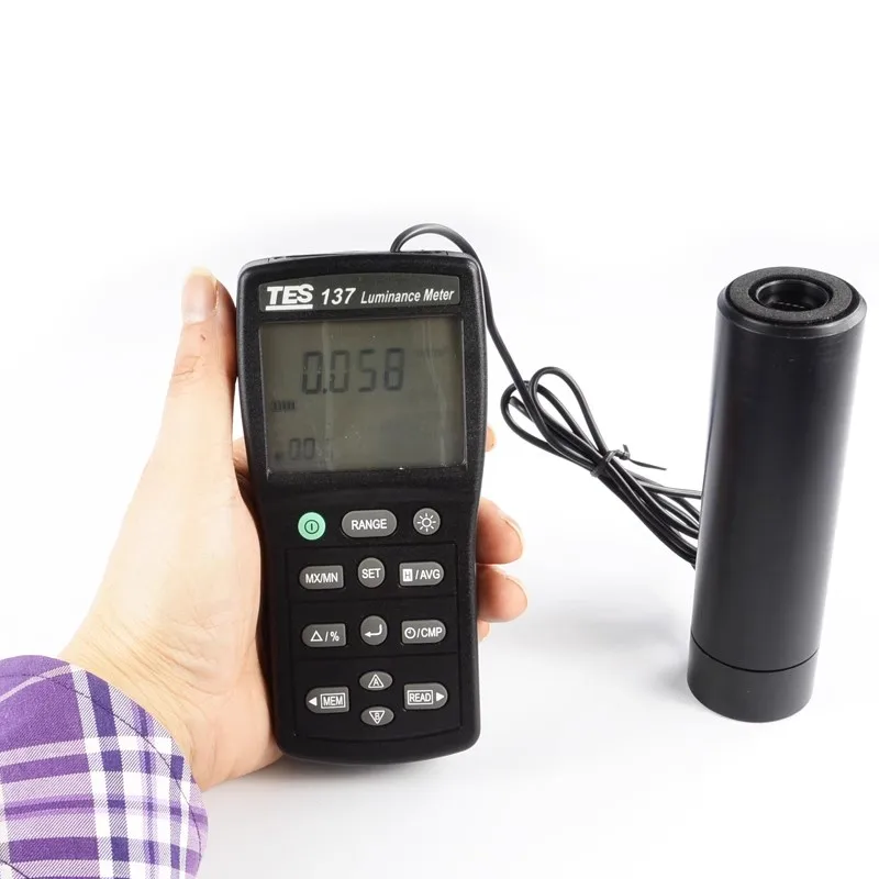 TES-137 Digital Luminance Meter with Dual Display LCD Lightness Tester Lux Meter