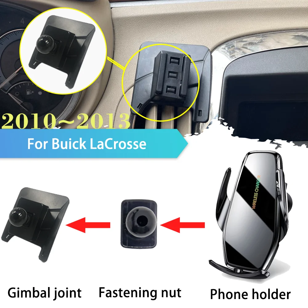 30W Car Phone Holder for Buick LaCrosse Allure Alpheon 2010~2013 Clip Stand Support Wireless Fast Charging Sticker Accessories car fuel filter for buick sgm excelle gt cp2 1 6 2010 2015 lde lacrosse regal verano ats l ct6 xt5 captiva oem 13253690