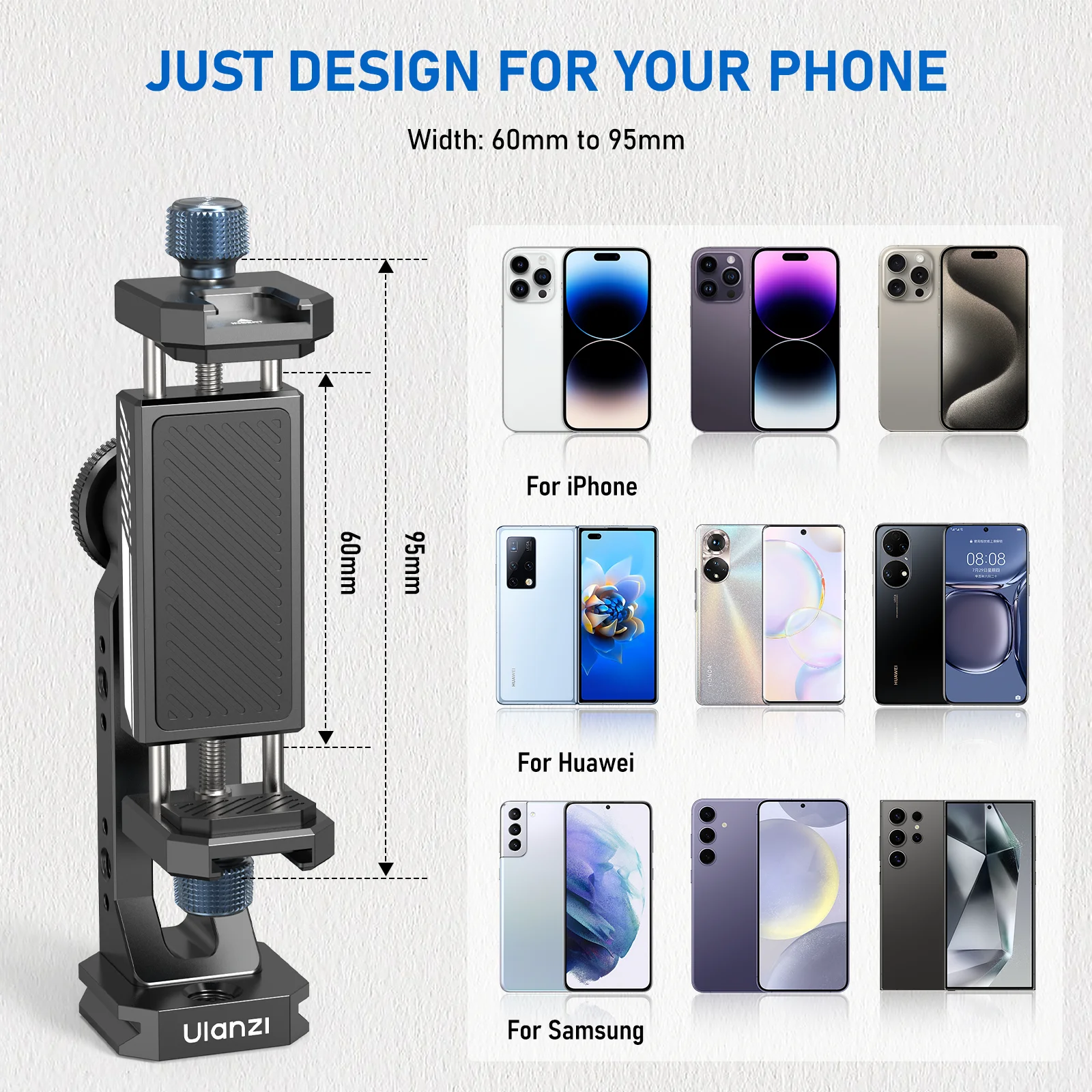 Ulanzi MA53 360 Rotation Metal Phone Holder Tripod Mount Cold Shoe Uka Arca Mount Clip Clamp with 60-95mm Width for Living Vlog - AliExpress 44