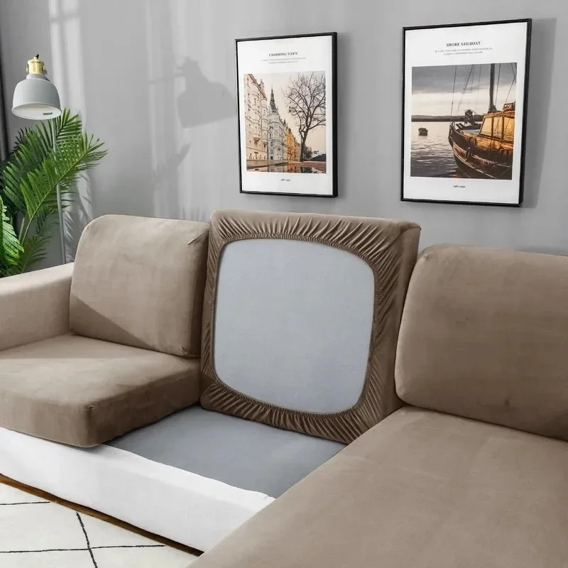 Description Picture 5 of itemElastic Velvet Sofa Seat Cushion Covers for Living Room Cushion Chaise Longue Luxury Corner L Shape Furniture Sofa Slipcovers