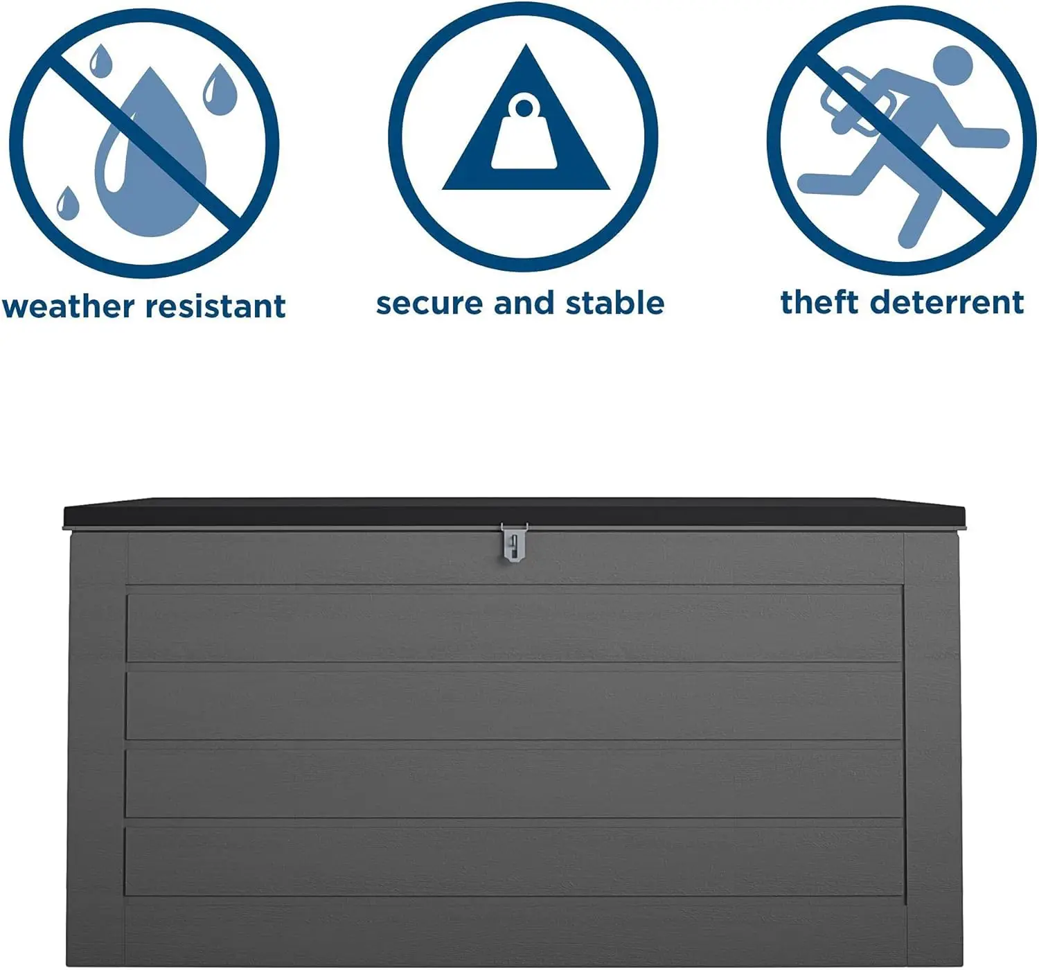 Outdoor Patio Deck Storage Box, Extra Large, 180 Gallons, Black and Charcoal 5
