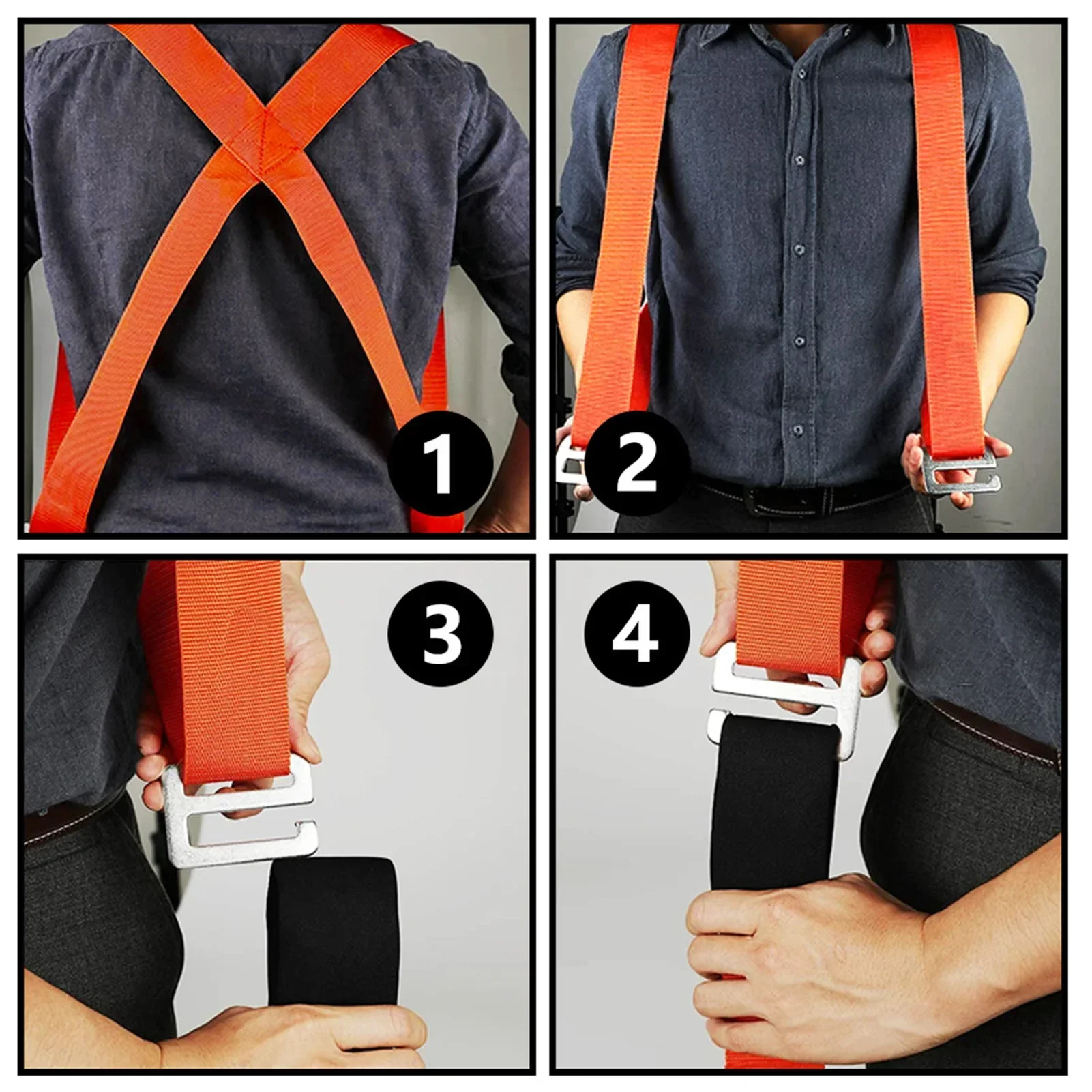 2-Person Lifting and Moving Appliance for Harness Moving Mattress Couch Furniture Heavy Things Body Strap Wrist Strap