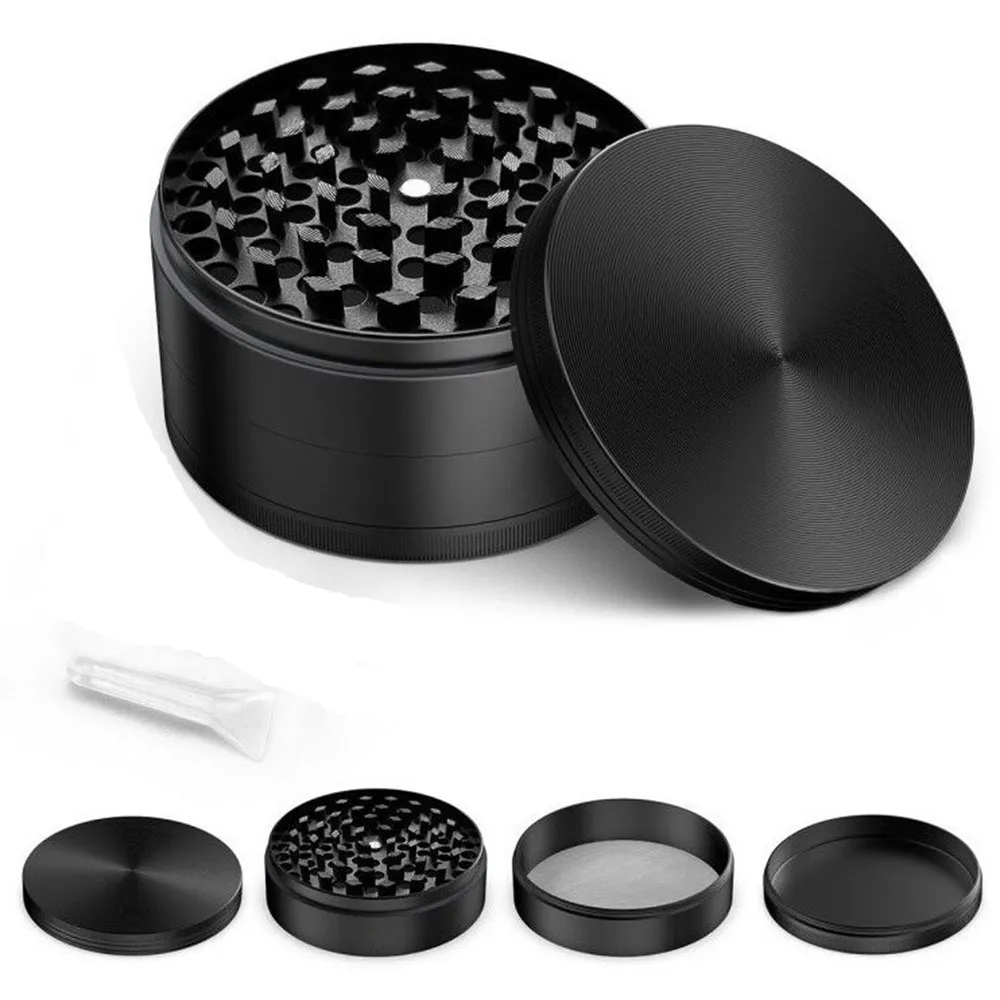 3 Inch Herb Grinder Metal Tobacco for Smoking 75mm 4 Layer Zinc Alloy Herbal 4 Pieces Smoke Accessories Big Large 100MM 3
