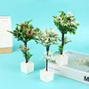 1/12 Dollhouse Green Tree Potted Model Mini Simulation Plant Potted Doll House Home Garden Decoration Accessories 3