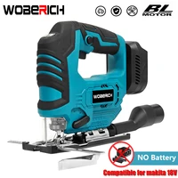 WOBERICH 18V Brushless Jig Saw Electric Jigsaw Adjustable Blade Woodworking 2900RPM 65mm Power Tool for Makita 18V Battery 1