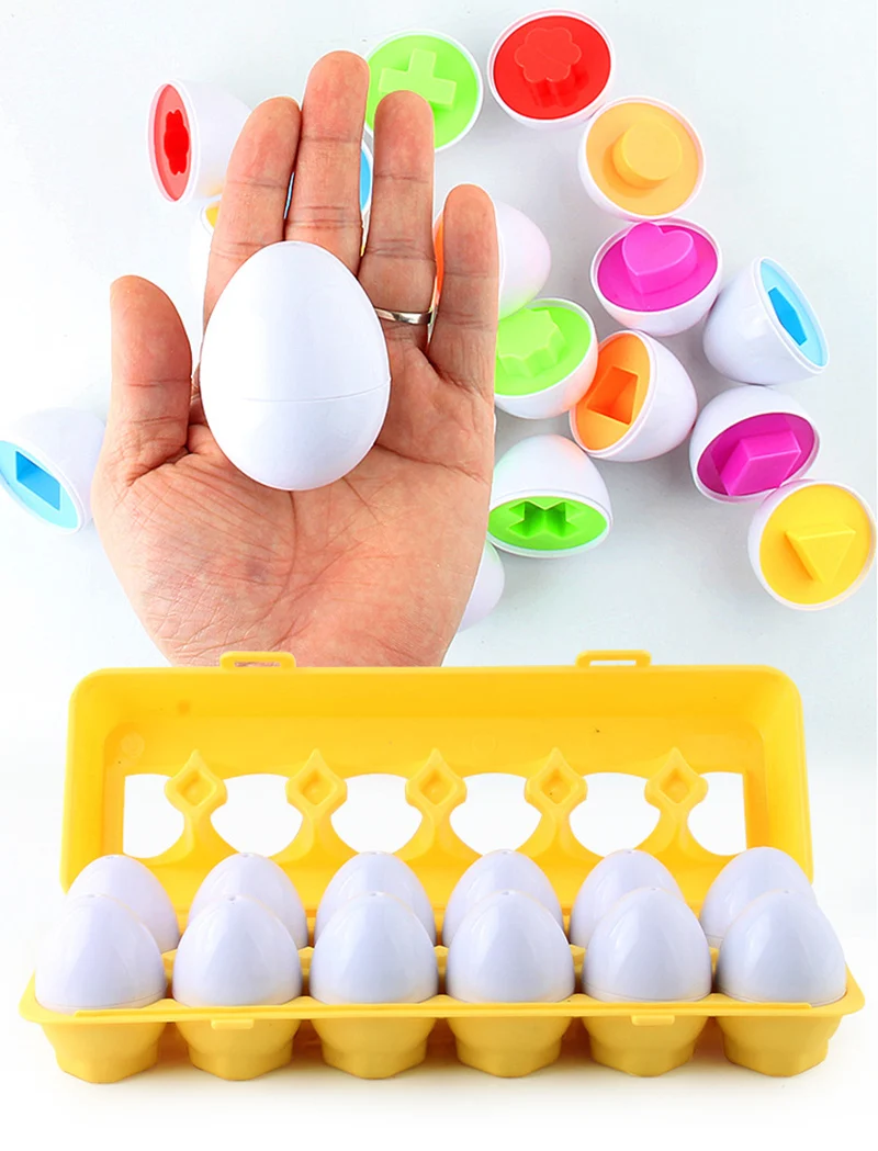 Sensory Educational Toy Smart Egg Toy Baby Development Games Shape Matching Puzzle Eggs Montessori Toys For Children 2 3 4 Years