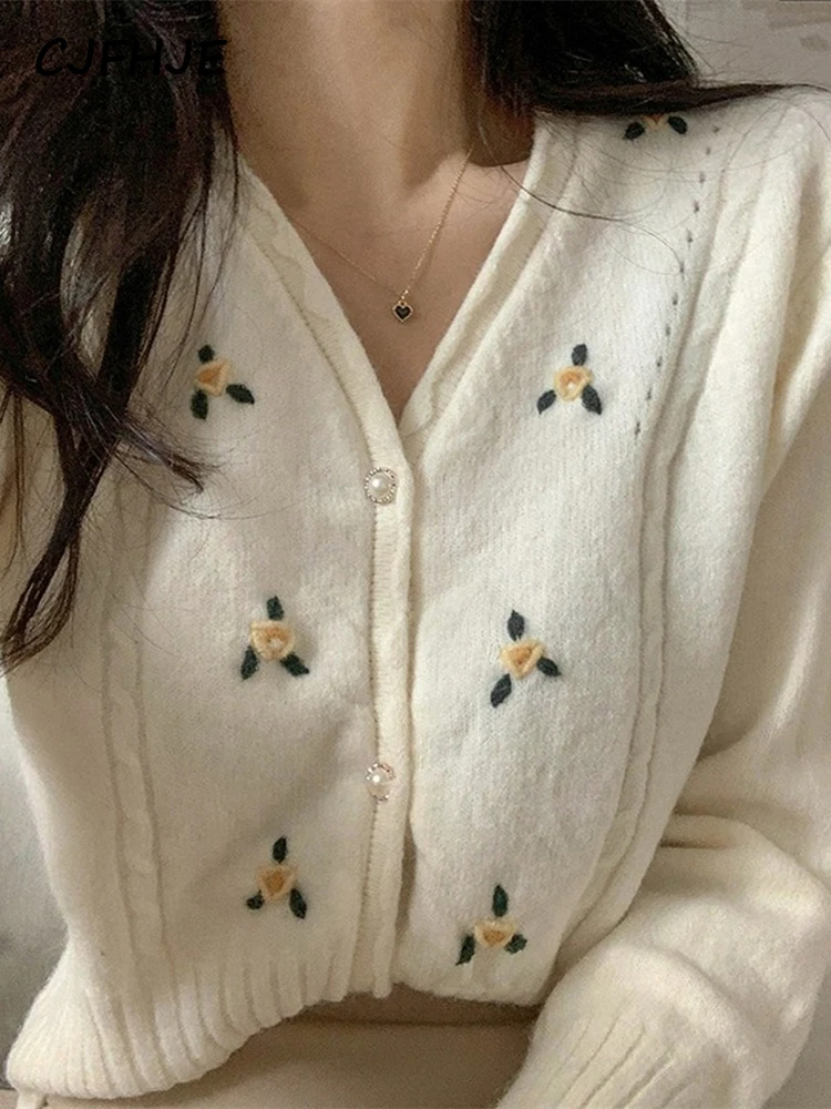 

CJFHJE Women Clothing Oversize Womens Sweaters Winter Fashion Knitted Women Cardigan Knit Girls Autumn Vintage Loose Button