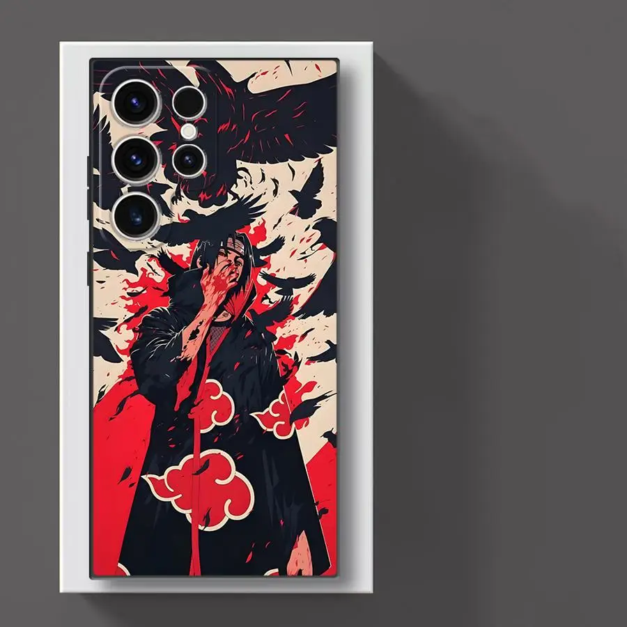 Black Soft Phone Cover with Cool Uchiha Itachi Design