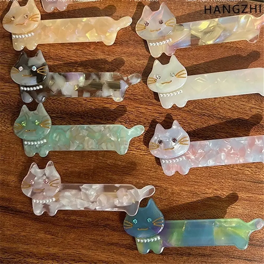 

Cartoon Cat Hair Clips Acetate Tortoiseshell Barrette Mini Animal Bangs Hairwear Girls Hair Crab Clip Hair Accessories