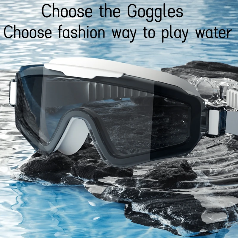 Swimming Goggles Big Frame UV Protection Waterproof HD Vision Adults For Men and Women