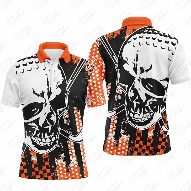 

Мужская летняя рубашка-поло для гольфа, уличная спортивная футболка, быстросохнущая одежда, спортивная футболка для отдыха, модная одежда для гольфа с принтом