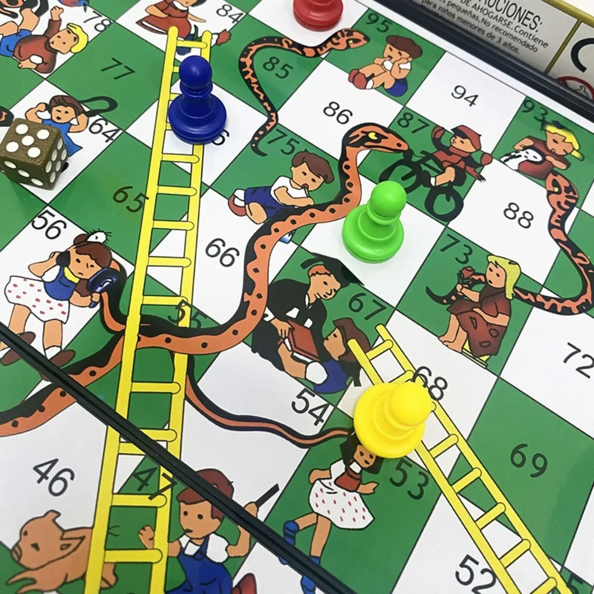 1Set Snake Ladder Educational Kids Children Toys Interesting Board Game Set Portable Flying Chess Board Family Game