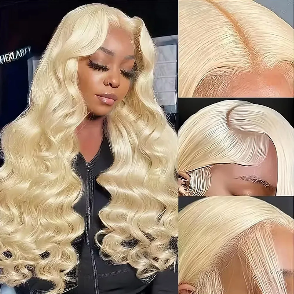 13x6 613 Lace Front Wig Human Hair 13x4 Blonde Lace Front Wigs Human Hair 250% Density Body Wave 613 Frontal Wig Pre Plucked