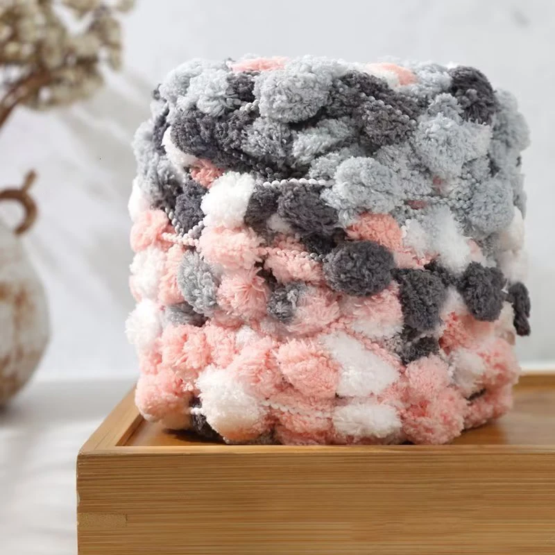 100g/roll Rainbow Ball Yarn Colorful Pom Pom Polyester Yarn For Knitting Diy Handmade Knitted Thread Knitted Blanket Scarf Hat 5