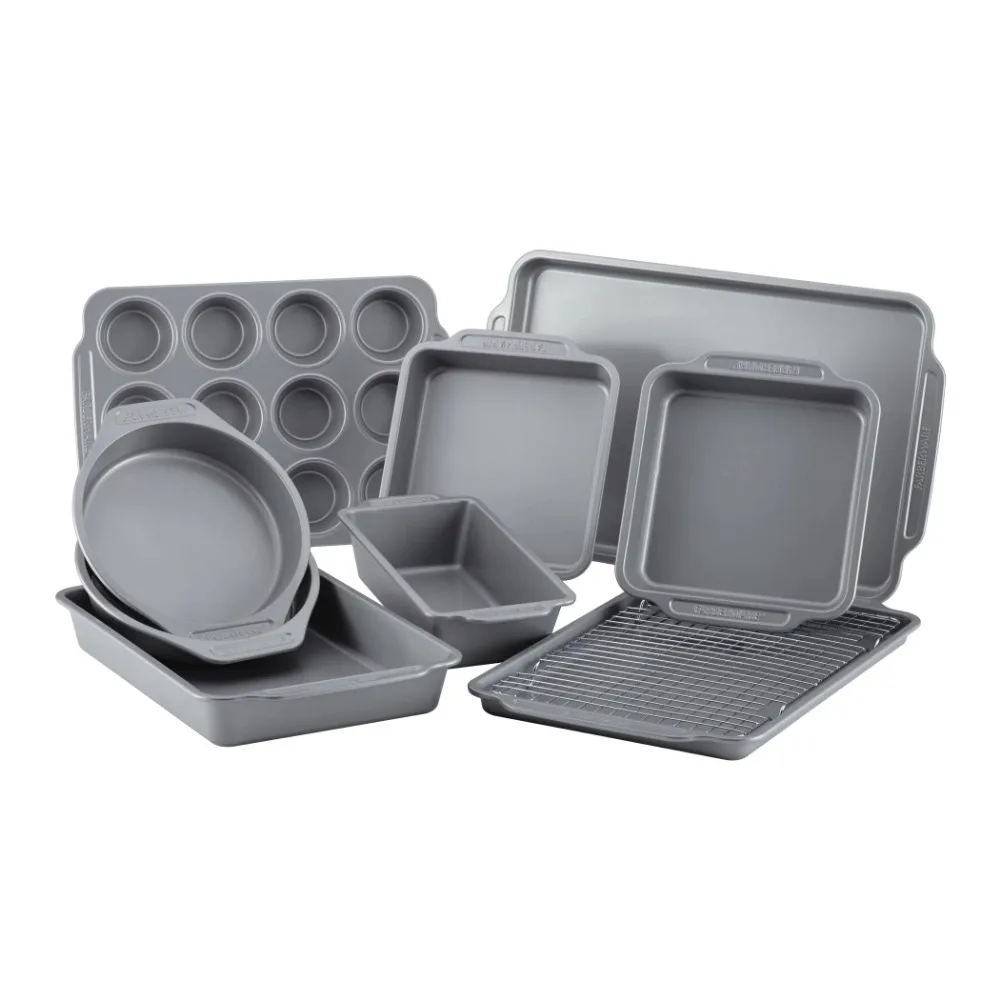 Farberware Nonstick 3-Piece Cookie Pan Set, Grey