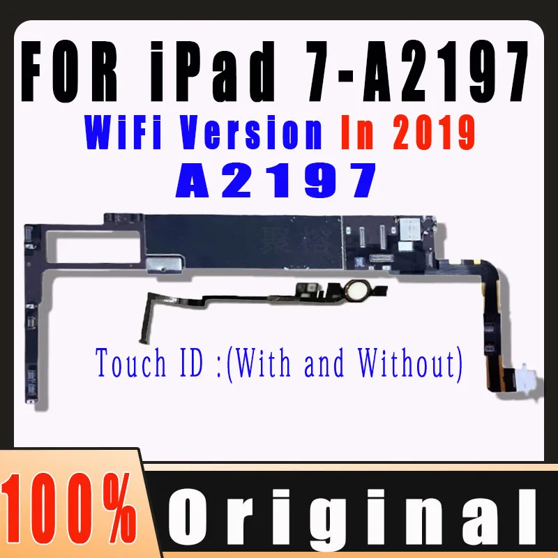 

NO iCloud WIFI version A2197 Motherboard For iPad 7 in 2019 Motherboard For ipad 7 No ID Account Logic Board