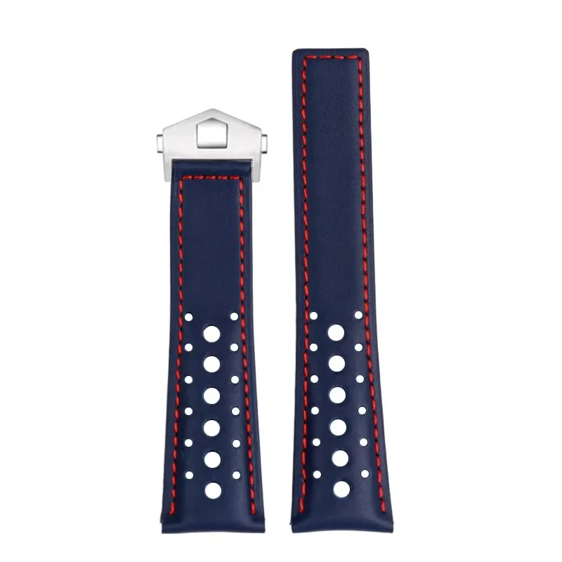 Genuine Leather Watchband 22mm For TAG Heuer MONACO CARRERA CBL2115 Men's Leather Watch Strap Folding Buckle Bracelet