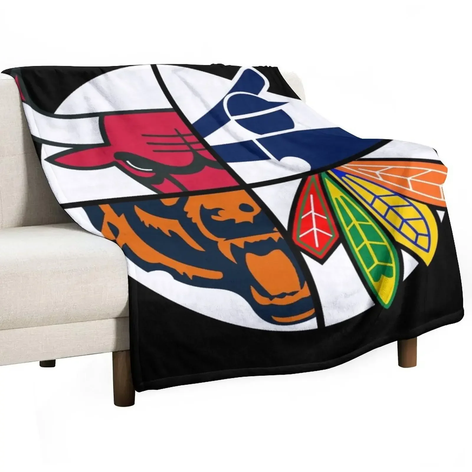 

Chicago Southside Sports Throw Blanket Decorative Beds Plaid Designers Blankets