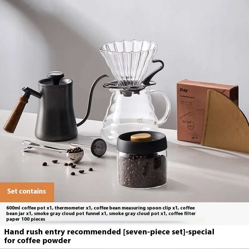 طقم قهوة احترافي محمول، طاحونة + علبة