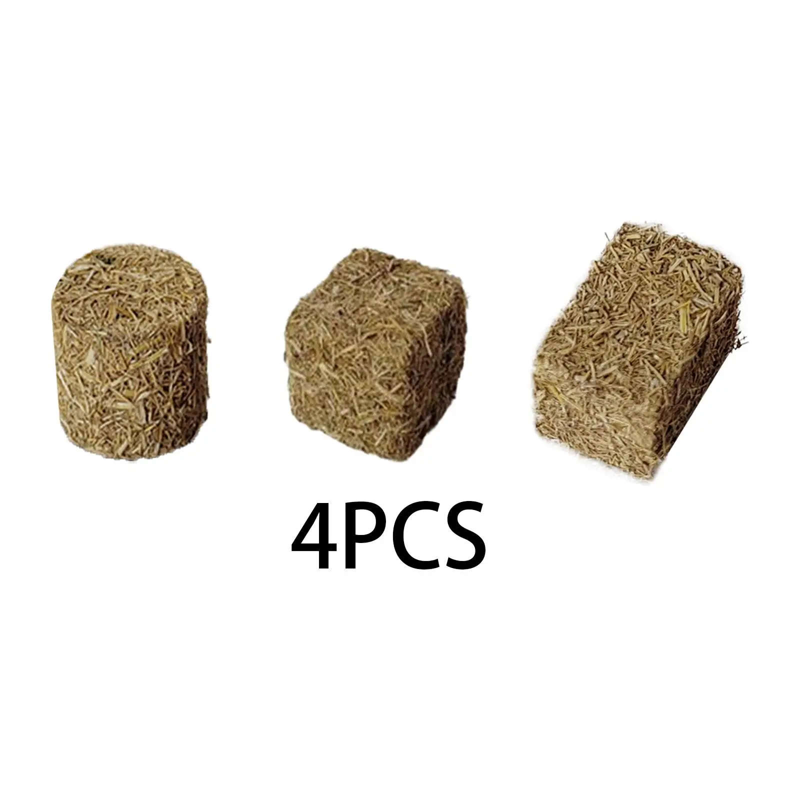 

4 Pieces Mini Hay Bales Miniature Unique Fine Workmanship Simulated Haystack for Sand Table Halloween Handmade Diy
