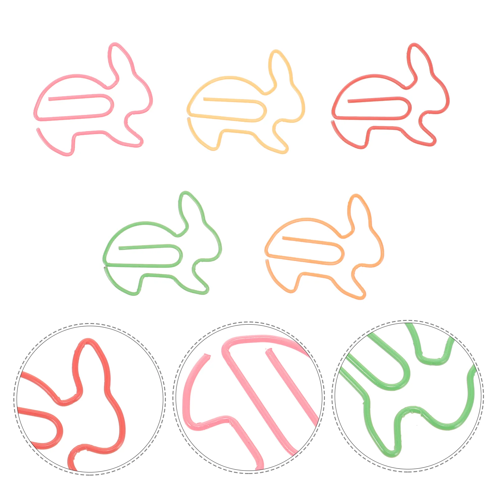 

Rabbit Shape Paper Clips Metal Paperclips Bookmark Binder Clip Marking Clips Patchwork Office Shool Stationery
