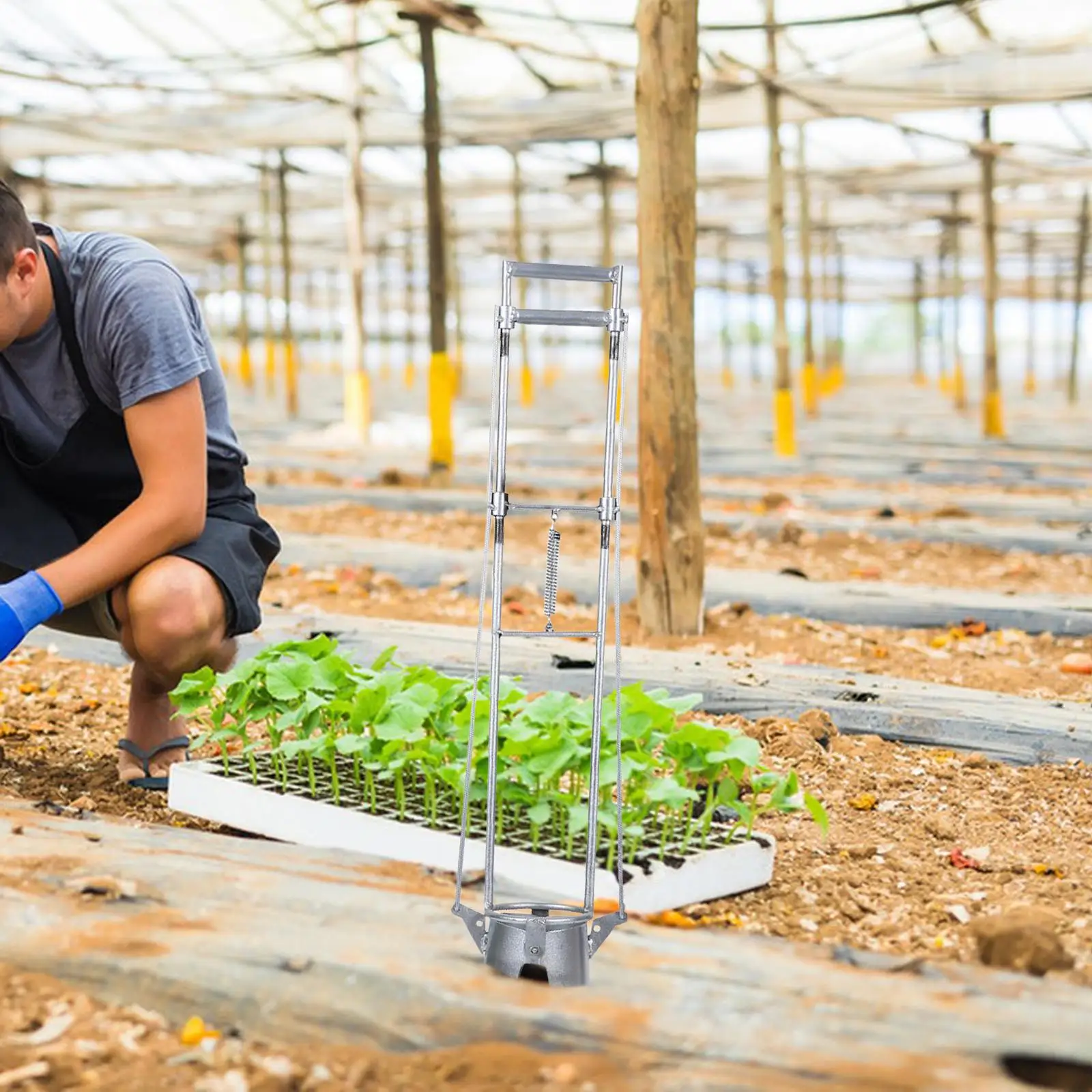 Garden-Seedling-Transplanter-Long-Handle-Ergonomic-Semi-Automatic-Planter-Plant-Transplanting-Seedling-Spreader-for-Greenhouse.jpg Kerti Palánta Transzplanter Hosszú Fogantyú Ergonómikus Félig Automatikus Ültetvényes Növény Átültetése Pehat Sprecker Üvegházhoz - Image 5