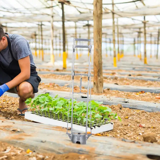Kerti Palánta Transzplanter Hosszú Fogantyú Ergonómikus Félig Automatikus Ültetvényes Növény Átültetése Pehat Sprecker Üvegházhoz - Image 5