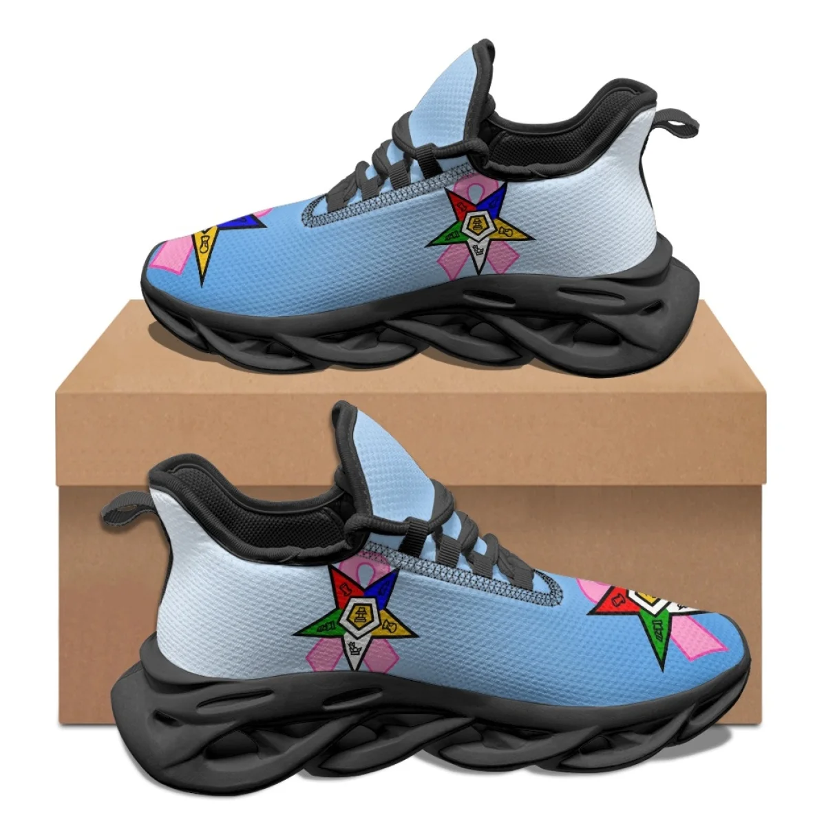 

Summer Sneakersfor Women Hot Greek Sorority Order of The Eastern Star Print Outdoor Sports Lace Up Running Shoes Vulcanized Shoe
