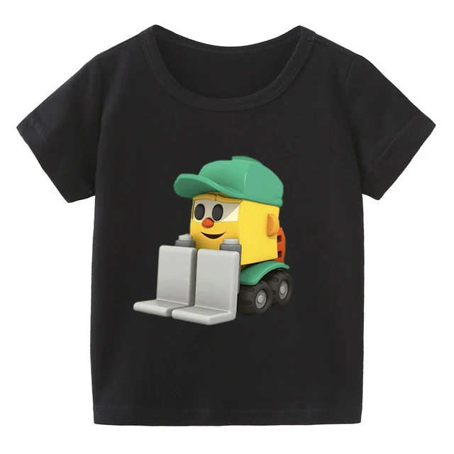 t-shirt cartoon	 100% 2-11T Cotton Kawaii Kids T-shirts Funny Leo The Truck  Cartoon Print Boy T Shirt Cute Boys  Tops Fashion Children Clothes tees children's clothes Tops & Tees