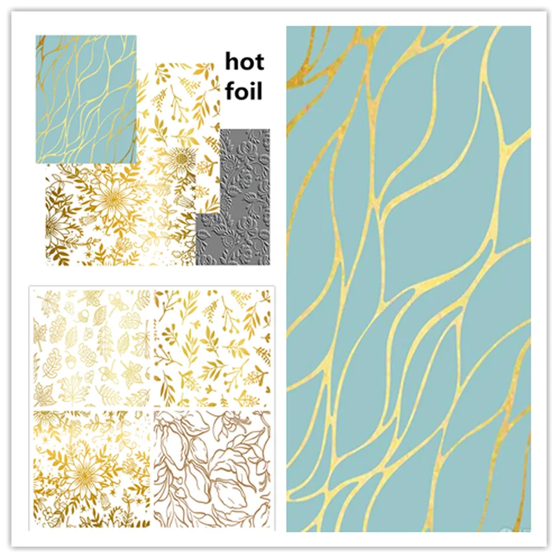 

2022 Hot Foil New Flower Wave Background Plant Pattern for Scrapbooking Paper Embossing Frames Card Craft Metal Cutting Dies