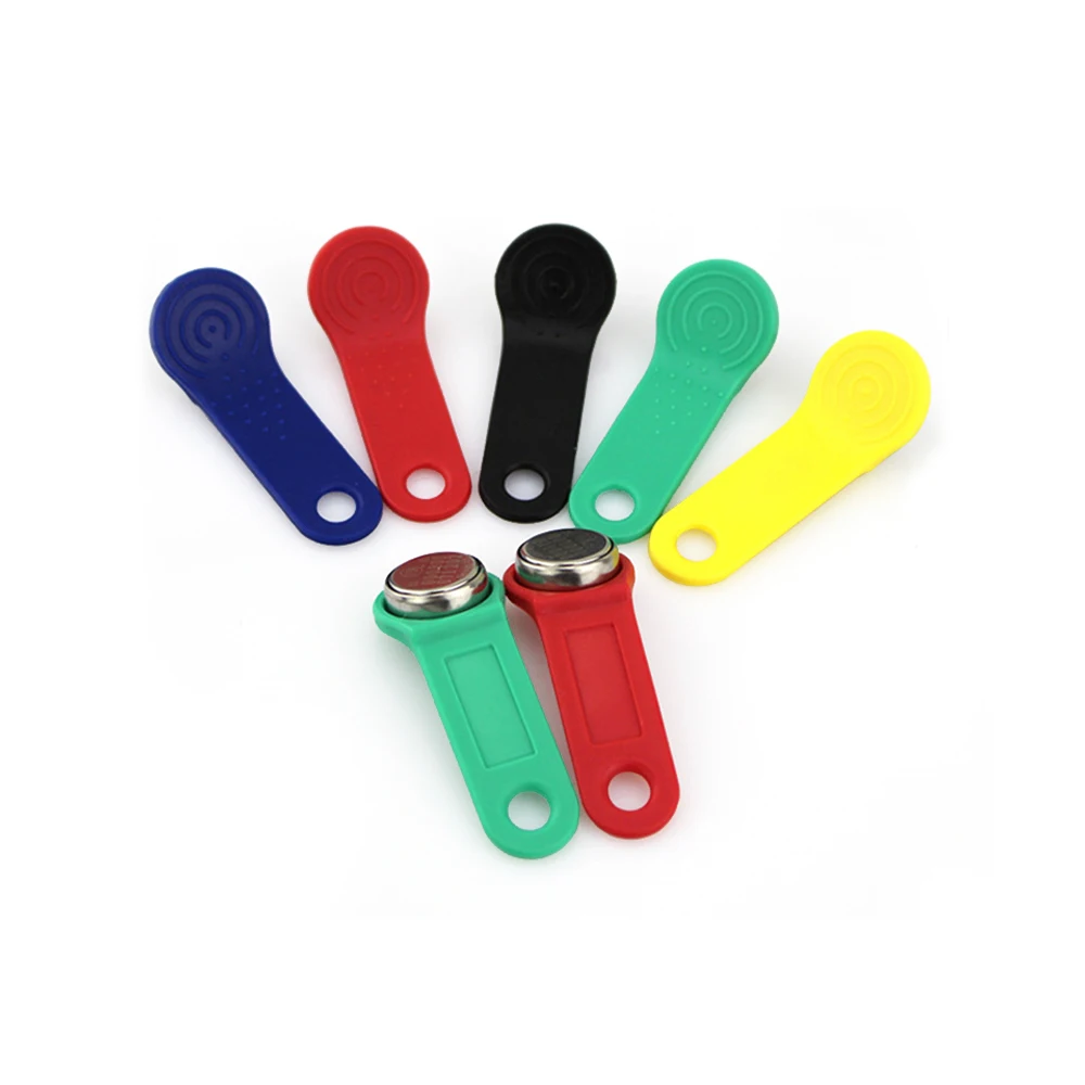 Dallas DS1990A DS1990 F5 Serial Number iButton I-Button electronic key IB tag cards fobs w/ handle 100 pcs