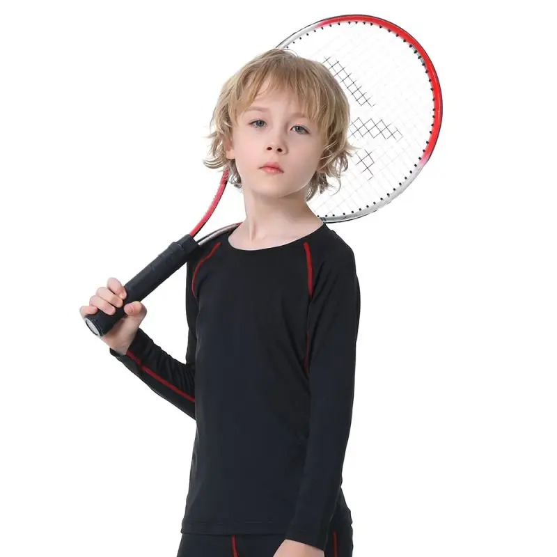 Kids Boys Sports Compression T-shirt Long Sleeved Velvet Sportswear 11 S3e2442e61c174e3ab50b2c80333a74afi