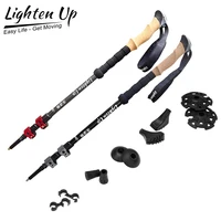 Lighten Up Aluminum/Carbon Trekking Poles 등산스틱 Trekking Poles Hiking Stick Nordic Walking Stick Telescopic Sticks Lightweight 지팡 1