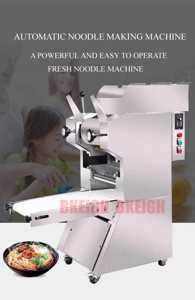 Description Picture 3 of itemElectric Noodle Making Machine Pasta Maker Dough Sheeter Stainless Steel Roller Noodle Cutting Machine