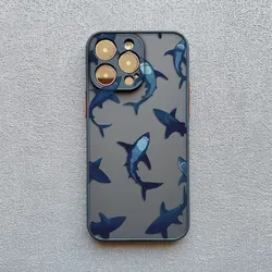 Whimsical Ocean Shark Shockproof Matte Phone Case for iPhone 12 Mini (-1)