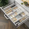 Drawer Tableware Box Expandable Kitchen Utensil Tray 5Compartments Forks Knives Storage Drawer Organizer Divider Container 2