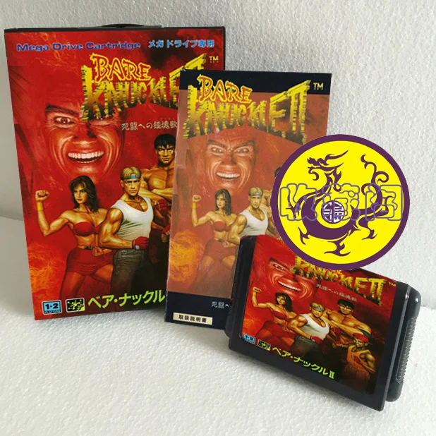 

Игровая карта Naked Knuckle II с коробкой JP и ручной книгой, 16 бит, MD, для консолей Sega MegaDrive Genesis