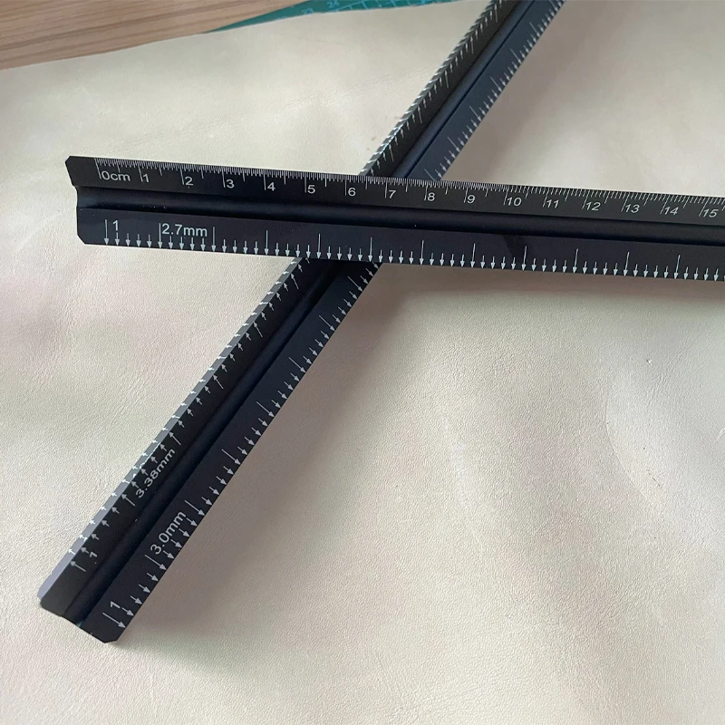 Leather Tools Leather Craft Tools Leather Craft Tool Leather spacing ruler aluminum alloy multi-functional auxiliary tool for DIY Leathercraft