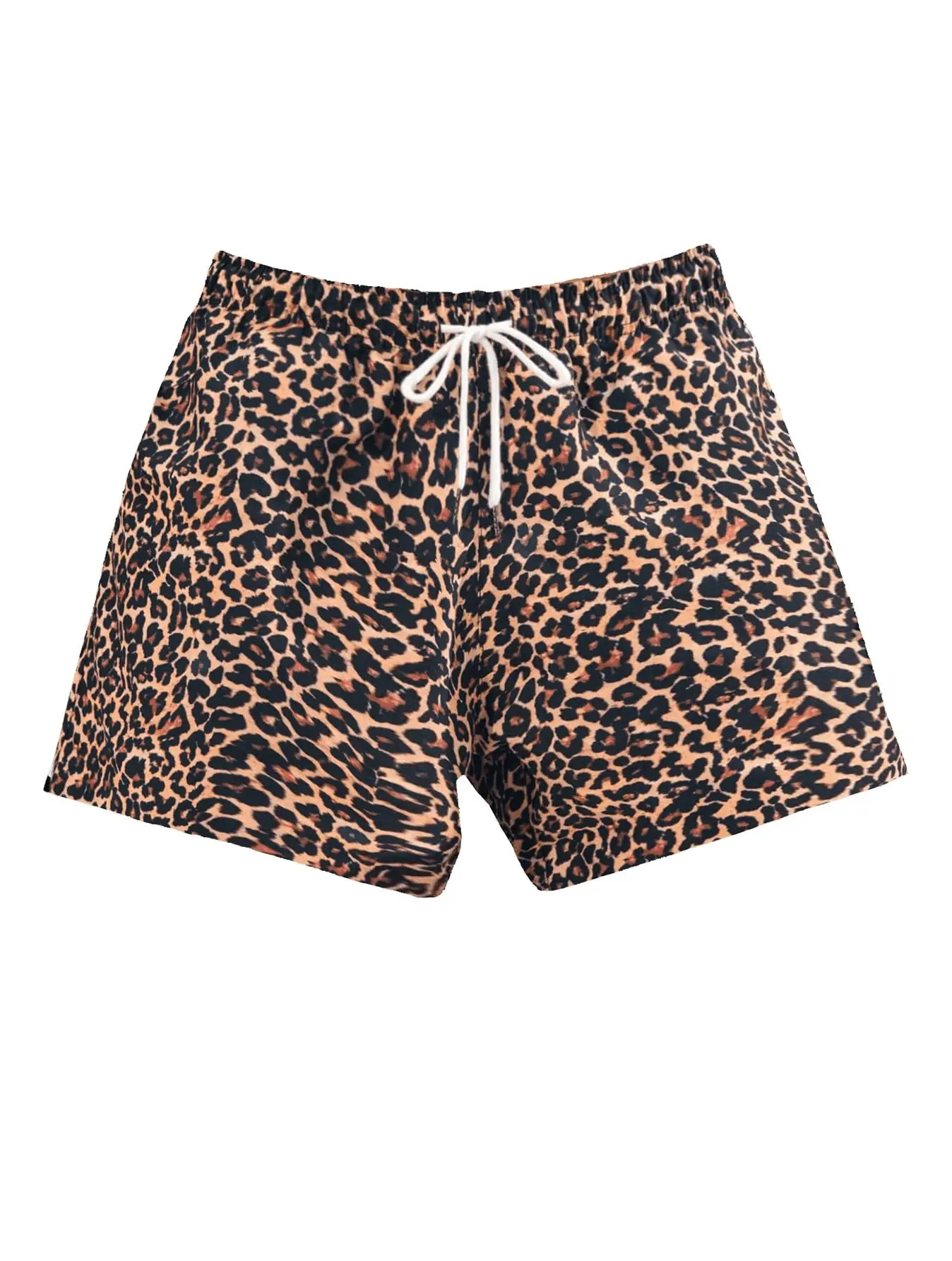 Leopard Print Beach Shorts for Men Women Surfing Swimwear