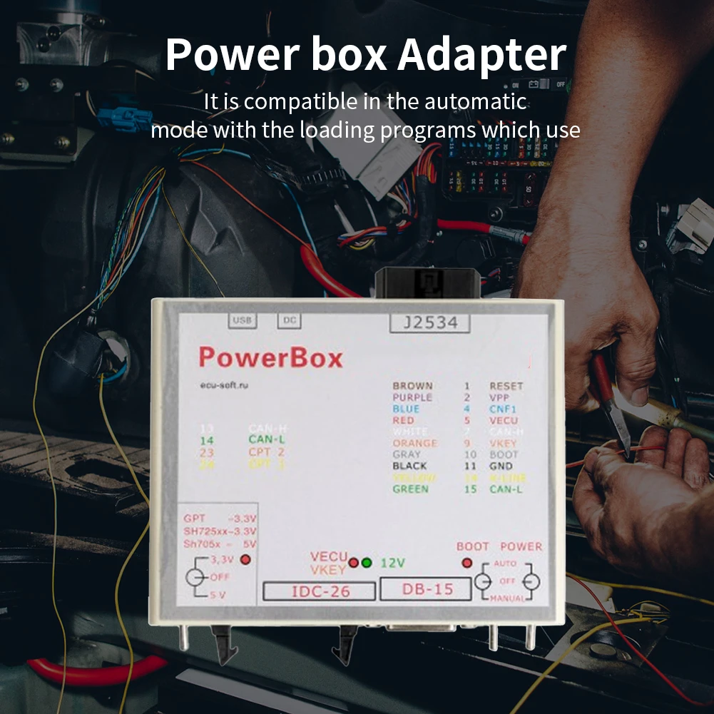 

ECU Openport Power Box 3 Modes Multi-Purpose Power Box ECU-Soft Programmer US Plug LED Openport for KTMFLASH JTAG
