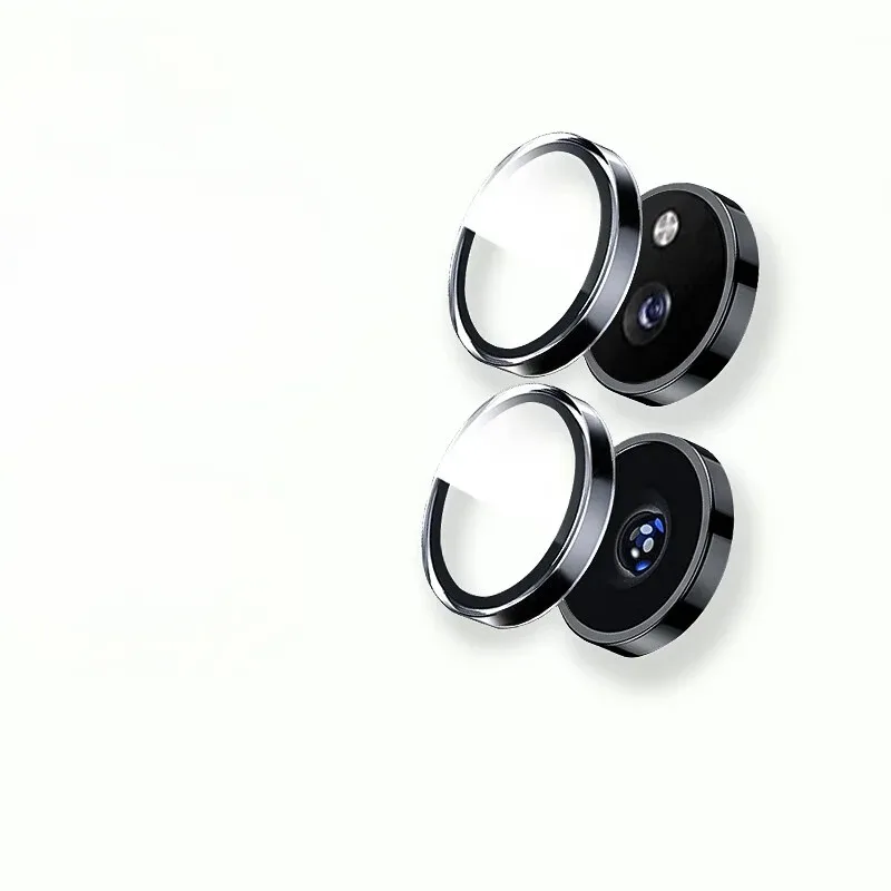 Premium Tempered Glass Camera Lens Protector with Metal Frame
