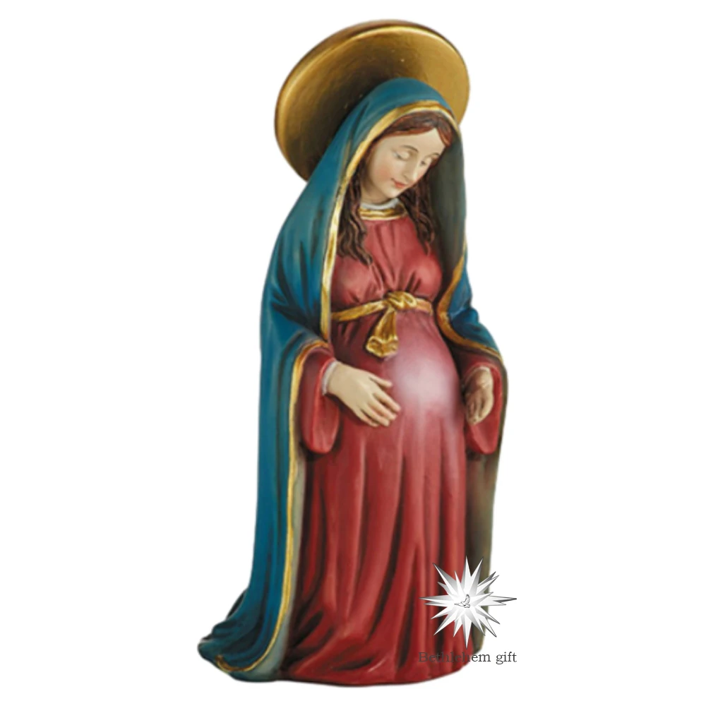 

16cmH Beautiful Pregnant Virgin Mary Statue Catholic Madonna Figurine Christianity Religious Decoration Resin Craft Home Decor