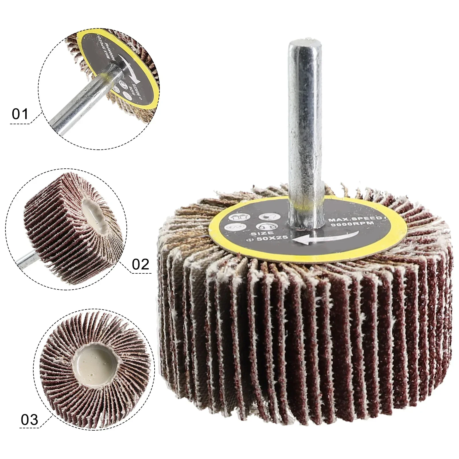 80 Grit Emery Cloth Flap Wheel Disc – Abrasive Sanding Grinding Wheel for Dremel Rotary Tools 25/30/40/50mm Metal Polishing 4
