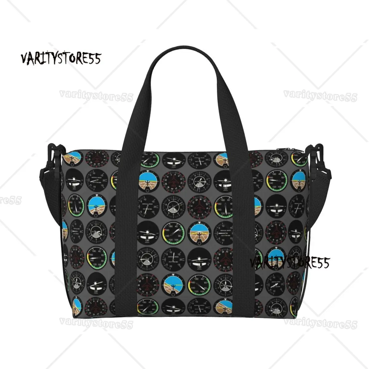 Aviation Airplane Flight Instruments Grocery Shopping Tote Bags Women Plane Aviator Pilot Gift Beach Gym Travel Bags