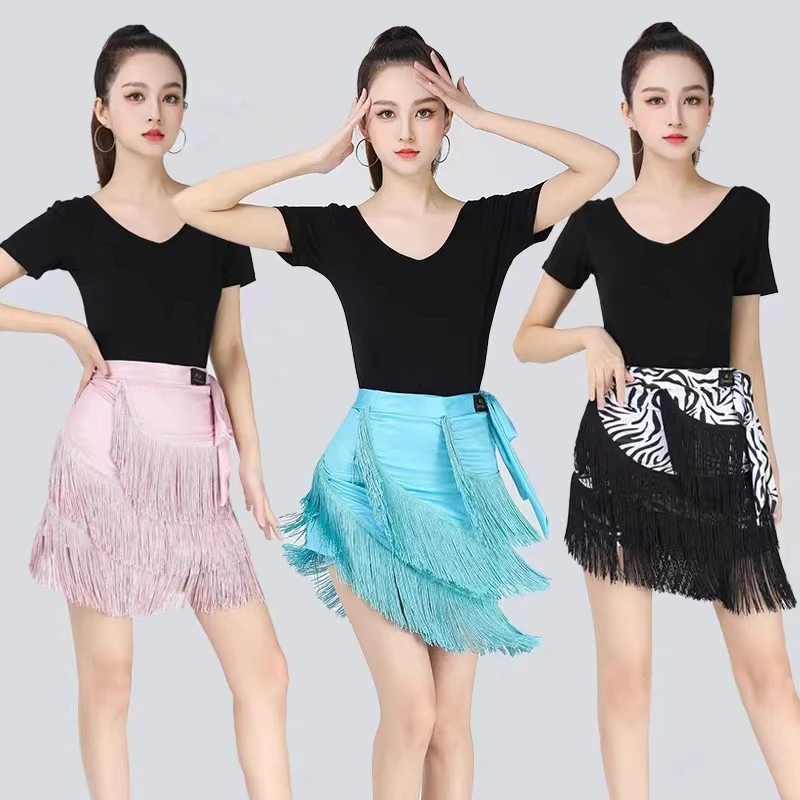 

Latin Dance Skirt For Women Fringe Tassel Hip Scarf Latin Dancing Skirt Wrap Ballroom Competition Practice Latin Dress
