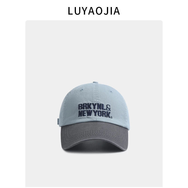 Color Matching Baseball Cap Female Fashion Letter Embroidery Lovers Wild Casual Sun-Proof Peaked Cap