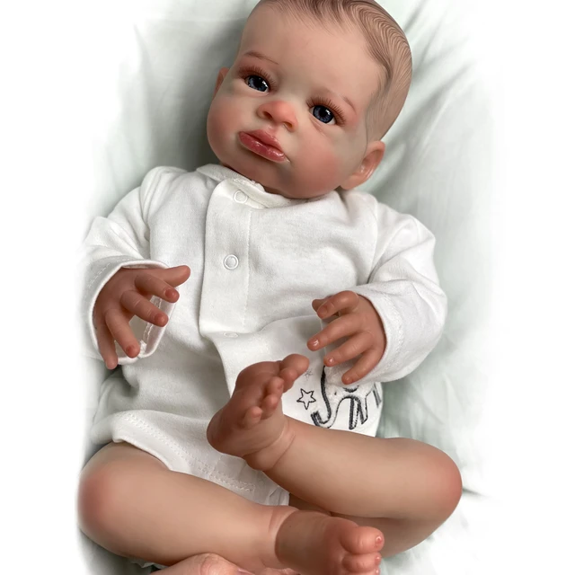 Boneca Vienne Bebe Reborn fofinha com veias visíveis, pintada à mão,  realista, arte real, boneca recém-nascida, 45cm - AliExpress