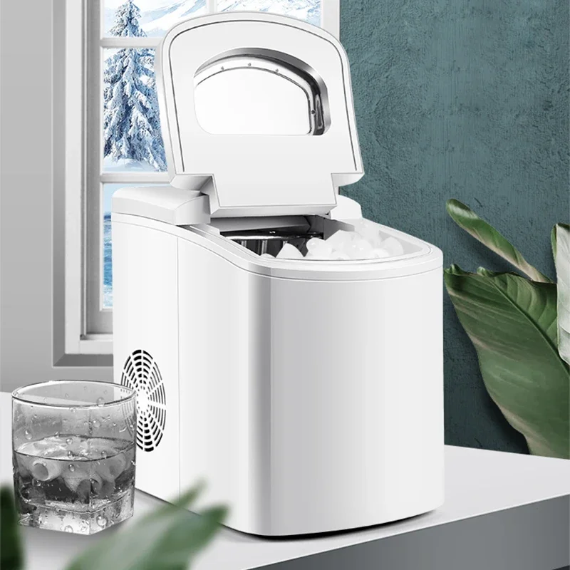 15kg domestic small round ice machine commercial mini automatic milk tea shop ice cube making machine