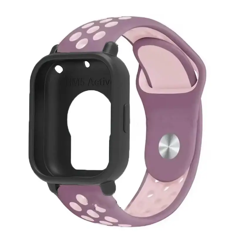 Two-Tone Breathable Sports Silicone Band with Soft Hollow Protector
