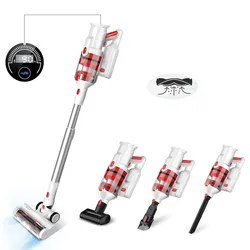 28KPa Cordless Stick Vacuum Cleaner, LED Display, V-shaped Roller Brush, Up to 50min Runtime Vac for Household Cleaning